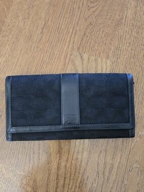 Coach Black Signature Canvas Continental Wallet